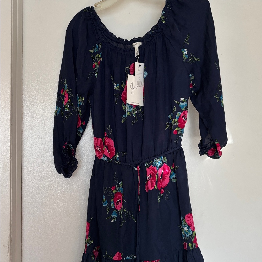 NWT beautiful Joie Floral Navy Blue Dress